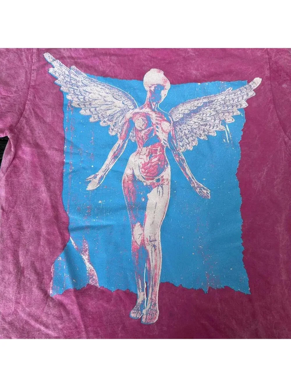 NIRVANA In Utero Pink Bleach Dye Tee - Small